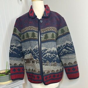 Pendleton Jacket with Red and Blue Patterns